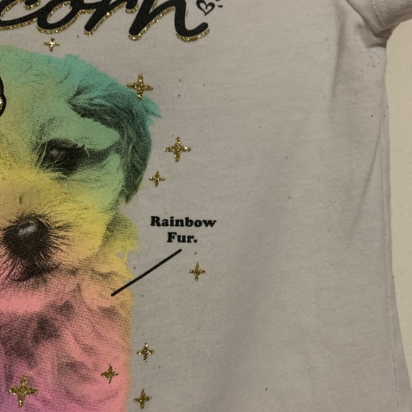 4/$20 Puppy unicorn girls graphic T-shirt sz 8 - Picture 5 of 7